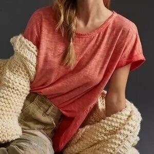 Anthropologie Pilcro Washed Tee In Coral